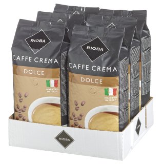 Rioba Caffee Crema Dolce - 6 x 1,00 kg Beutel