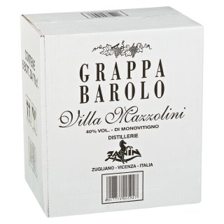 Villa Mazzolini Grappa di Barolo 40%Vol - 6 x 0,70 l Flaschen