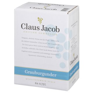 Claus C. Jacob Grauburgunder QbA Weißwein trocken - 6 x 0,75 l Flaschen