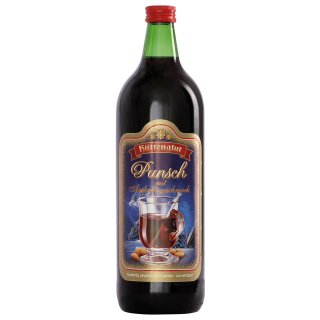 Hüttenglut Amarettopunsch Rotwein, aromatisiertes weinhaltiges Getränk gewürzt, Citrus, Mandel - 1,00 l Flasche