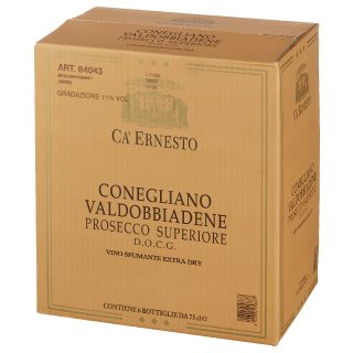 Ca Ernesto Prosecco Valdobbiadene Superiore  trocken - 6 x 750 ml Flaschen