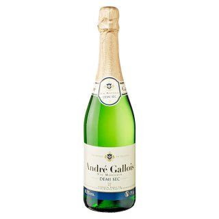 Sparkling Wine Andre Gallois Demi Sec Sekt, Schaumwein halbtrocken - 750 ml Flasche