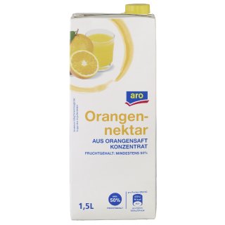 aro Orangennektar mind. 50 % Fruchtgehalt - 1,50 l Packung