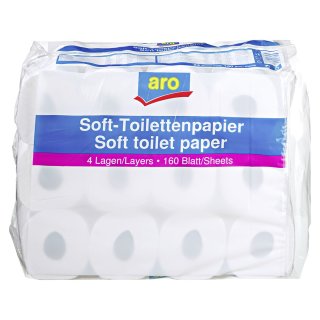 aro Toilettenpapier Weiß 4 lagig - 24 Stück