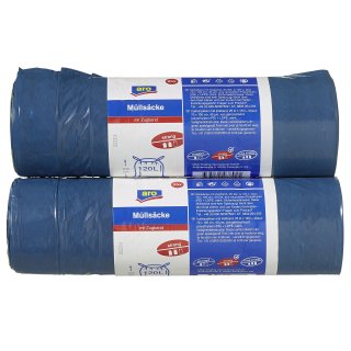 aro Müllsäcke mit Zugband 70  x  110 cm Blau 120 l Low Density Polyethylen (LDPE), Polyethylen (PE) 40 My