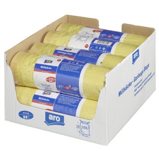 aro Müllsäcke mit Zugband 70  x  100 cm Gelb 120 l High Density Polyethylen (HDPE), Polyethylen (PE) 40 My - 4 x