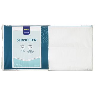 METRO Professional Servietten 36  x  36 cm Weiß Zelltuch 1/8Falz 2 lagig - 300 Stück