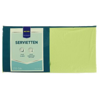 METRO Professional Servietten Kiwi 33  x  33 cm 1/4Falz 3 lagig