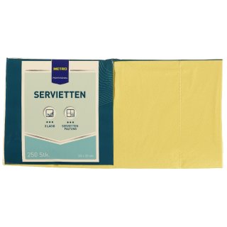 METRO Professional Servietten Gelb (250Stk 33x33cm Packung)