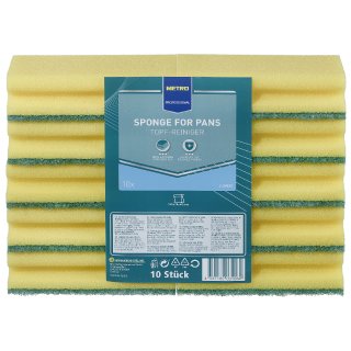 METRO Professional Jumbo Topf-Reiniger Gelb, Schwarz Vliesstoff rechteckig - 10 Stück
