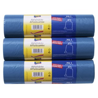 aro Abfallsäcke 57,5  x  100 cm Blau 70 l High Density Polyethylen (HDPE), Polyethylen (PE) 40 My - 3 x 75 Stück
