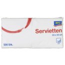 aro Servietten 33  x  33 cm Weiß Papier 1/4Falz 1...