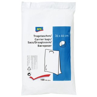 aro Tragetaschen Transluzent, Weiß Kunststoff - 100 Stück