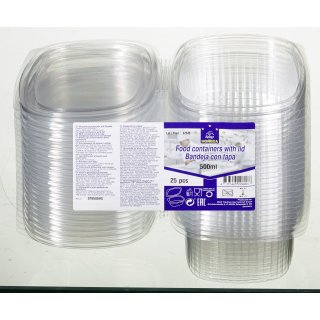 Horeca Select Becher mit Deckel Transparent 500 ml Polystyrol (PS) - 25 Stück