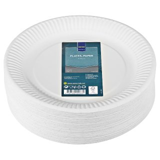 METRO Professional Pappteller Weiß 285 g/m² rund Ø 23 cm - 100 Stück