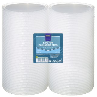 METRO Professional runde Deckel für Verpackungsbecher Transparent Polypropylen (Ø10,1cm, 100 Stück)