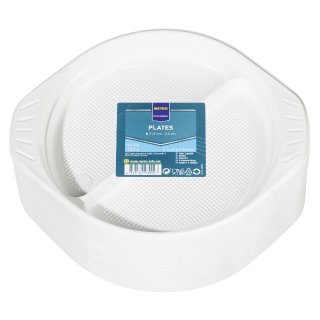 METRO Professional Teller 2-geteilt Weiß Plastik rund Ø 21,9 cm - 100 Stück