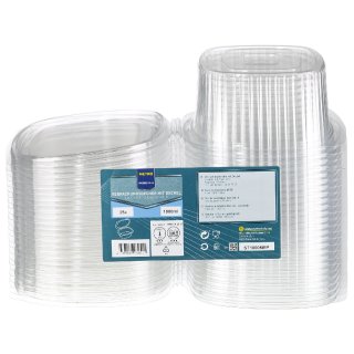 METRO Professional Verpackungsbecher mit Deckel Transparent 1000 ml Polystyrol (PS)