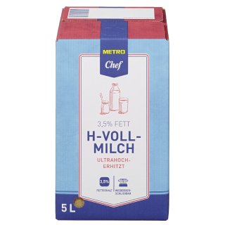METRO Chef H-Milch 3,5 % Fett - 5,00 l Packung