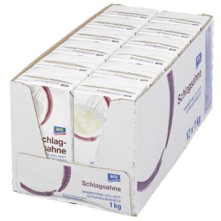 aro H-Schlagsahne 32 % Fett - 12 x 1,00 l Packungen