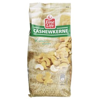 Fine Food Cashewkerne gesalzen & geröstet - 500 g Stück
