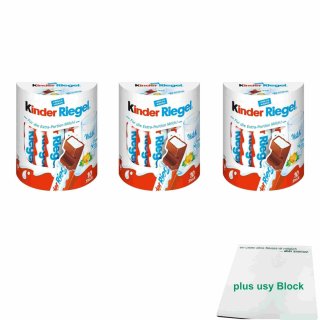 Ferrero Kinder Riegel 10 Riegel 3er Pack (3x 210g Packung) + usy Block