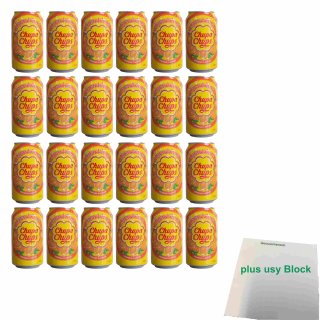 Chupa Chups Sparkling mit Orangen Geschmack 24er Pack (24x 345ml Dose) + usy Block