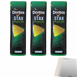 Doritos Stax Chips Sour Cream & Onion 3er Pack (3x170g Packung) + usy Block