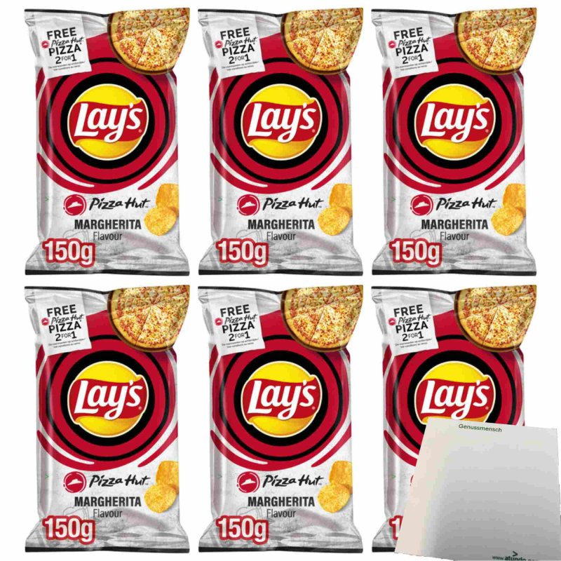 Lays Pizza Hut Margherita Flavour Kartoffelchips (150g) + usy Block
