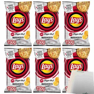 Lays Pizza Hut Margherita Flavour Kartoffelchips 6er Pack (6x150g Beutel) + usy Block