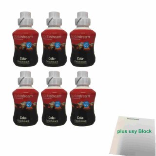 SodaStream Sirup Cola-Geschmack 6er Pack (6x 500ml Flasche) + usy Block