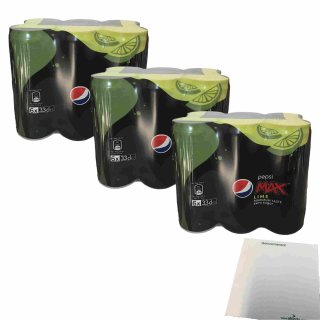 Pepsi Max Lime BE 3er Pack (18x330ml Dose EINWEG) + usy Block