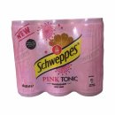 Schweppes Pink Tonic kalorienarm BE 3er Pack (18x330ml Dose EINWEG) + usy Block