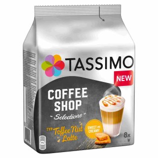 Tassimo Coffee Shop Selections Typ Toffee Nut Latte (268g Packung, 16 T-Discs für 8 Getränke)