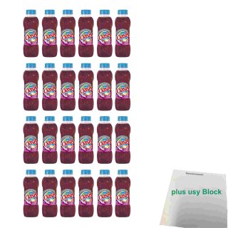 Oasis Appel, Cassis & Framboos (Apfel, schwarze Johannisbeere & Himbeere, 24x 500ml Flasche) + usy Block