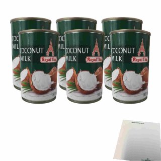 Royal Thai Coconut Milk 18% Fett 6er Pack (6x165ml Dose Kokosnussmilch) + usy Block