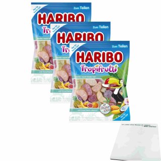 Haribo Tropifrutti Kokos 3er Pack (3x200g Beutel) + usy Block