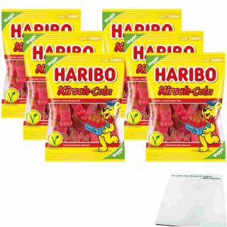 Haribo Kirsch-Cola Veggie 6er Pack (6x200g Beutel) + usy Block