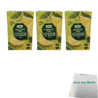 Jumbo Vruchten Thee Citroen 3er Pack (Früchtetee Zitrone, 3x 20x1,5g Teebeutel) + usy Block