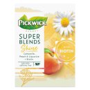 Pickwick Super Blends Shine mit Kamille, Pfirsich & Lakritz + Biotin 6er Pack (6x 15x1,5g Teebeutel) + usy Block