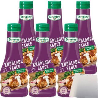 Develey Klassische Knoblauch Sauce 6er Pack (6x250ml Flasche) + usy Block