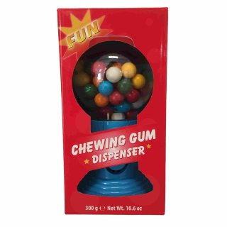 Fun Chewing Gum Dispenser in blau mit 300g Kaugummis (Bunte Kaugummi Kugeln)