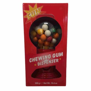 Fun Chewing Gum Dispenser in rot mit 300g Kaugummis (Bunte Kaugummi Kugeln)