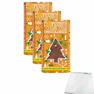 Tonys Chocolonely melk gemberkoekjes Vollmilchschokolade 3er Pack (3x180g Tafel) + usy Block