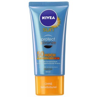 NIVEA sun protect & bronze Gesichts-Sonnencreme LSF 50 (50ml Tube)