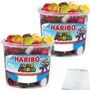 Haribo Super Mario Fruchtgummi 2er Pack (2x570g Runddose)...