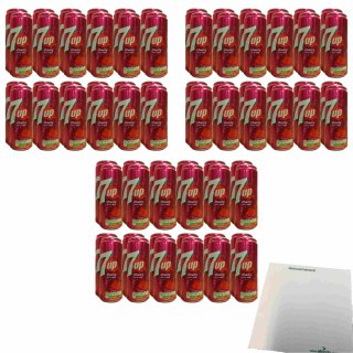 Seven Up Cherry BE 3er Pack (72x330ml Dose EINWEG) + usy Block