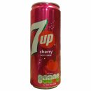 Seven Up Cherry BE 3er Pack (72x330ml Dose EINWEG) + usy Block