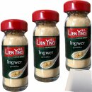 Lien Ying Ingwer gemahlen 3er Pack (3x20g Glas) + usy Block
