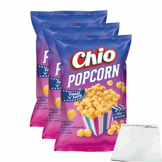 Chio Popcorn Sweet n Salty 3er Pack (3x120g Beutel) + usy Block
